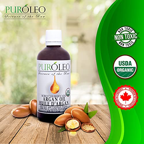 PUROLEO 100% Natural and Pure Argan Oil of Morocco Large Bottle (Made in Cana...