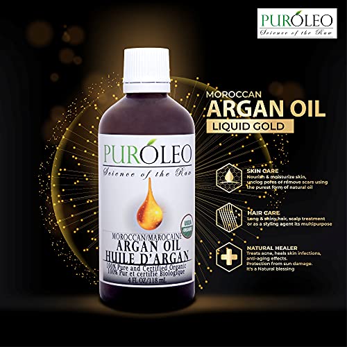 PUROLEO 100% Natural and Pure Argan Oil of Morocco Large Bottle (Made in Cana...