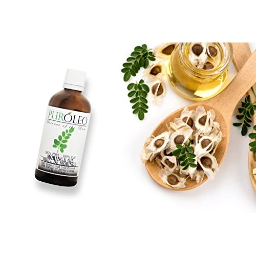 PURÓLEO Moringa Oil for Face, 4 FL OZ/120 ML (Large Bottle) 100% Pure | Natur...