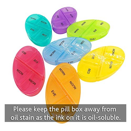 PuTwo Pill Box 7 Days Stackable Pill Tower Weekly Portable with Large Capacit...