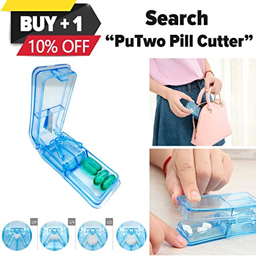 PuTwo Pill Box 7 Days Stackable Pill Tower Weekly Portable with Large Capacit...