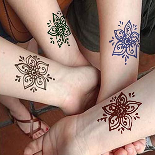 Temporary Tattoos Kit, Permanent Tattoo, 4 Pcs with Three Colors, DIY Tattoos...