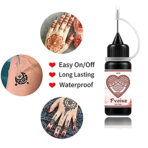 Temporary Tattoos Kit, Permanent Tattoo, 4 Pcs with Three Colors, DIY Tattoos...