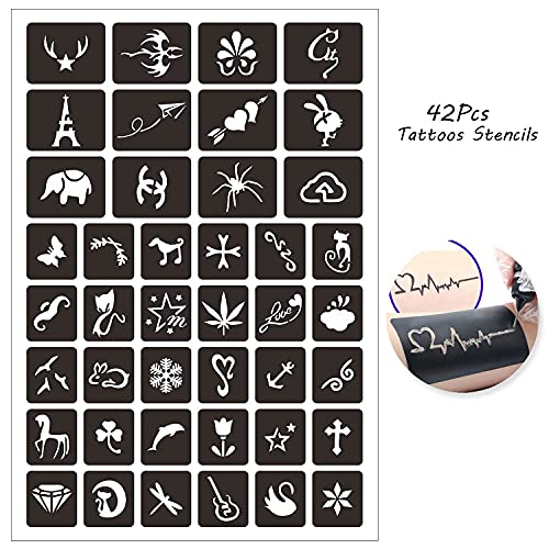 Temporary Tattoos Kit, Permanent Tattoo, 4 Pcs with Three Colors, DIY Tattoos...