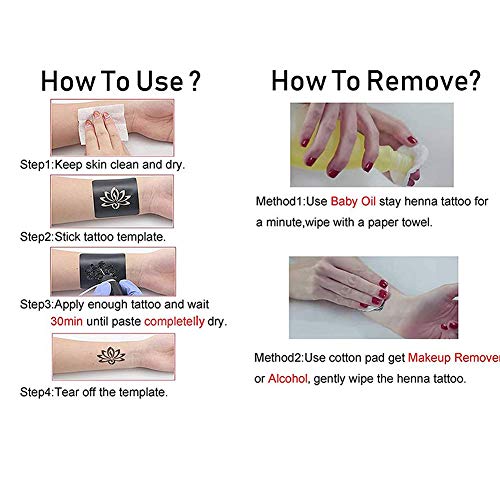 Temporary Tattoos Kit, Permanent Tattoo, 4 Pcs with Three Colors, DIY Tattoos...