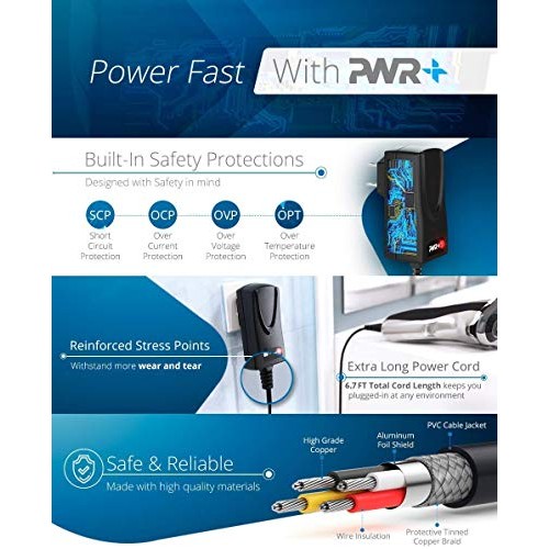 PWR+ 12V Power Cord Replacement for Braun Shaver Charger Series 7 9 3 5 Elect...