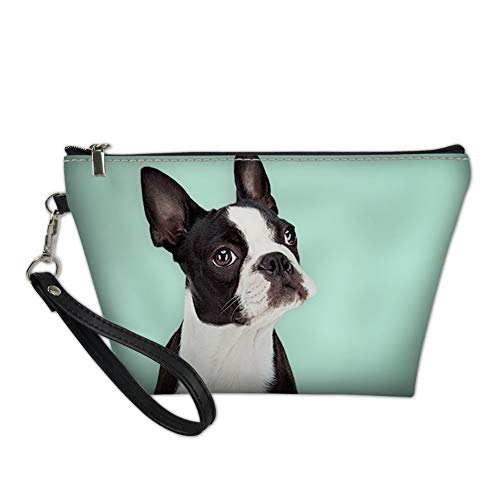 PZZ BEACH Cosmetic Bag for Women,Boston Terrier Makeup Bags Travel Pu Leather...