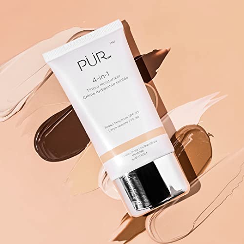 PÜR 4-in-1 Tinted Moisturizer With SPF 20 - Hydrating Face Moisturizer, Prime...