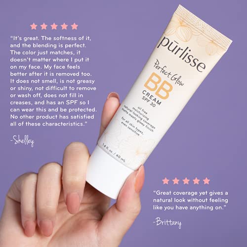 purlisse Perfect Glow BB Cream SPF 30: Clean & Cruelty-Free, Medium Flawless ...