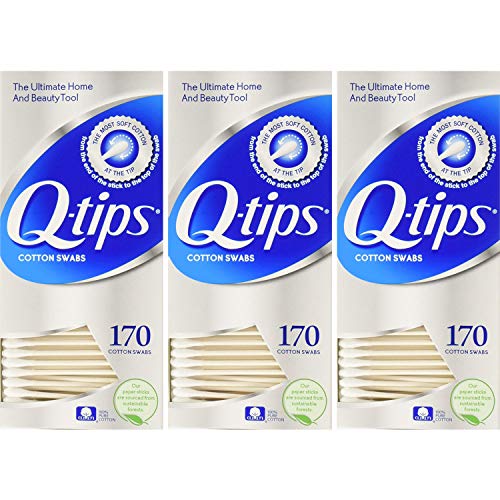 Q-tips Cotton Swabs, 170 each (Value Pack of 3)