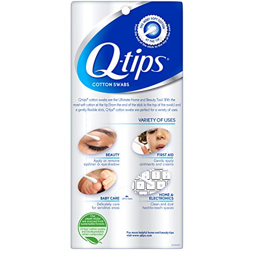 Q-tips Cotton Swabs For Hygiene and Beauty Care Original Cotton Swab Made Wit...