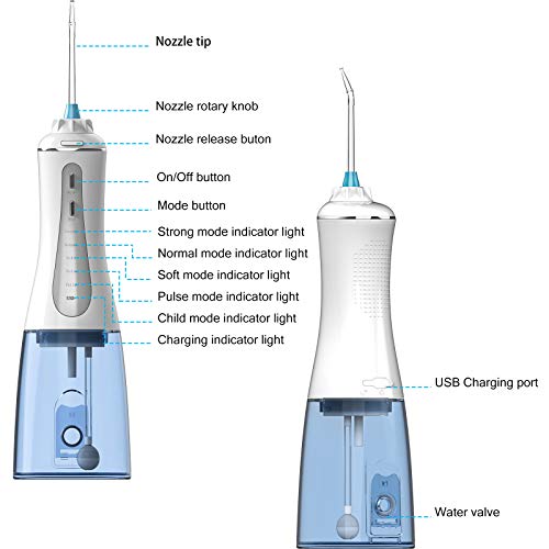 Water Flosser for Teeth Cordless Portable Oral Power Flossers Irrigator Denta...