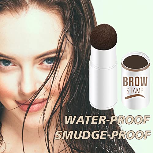 QAOVDS Eyebrow Stamp Stencil Kit, 1 Step Eyebrow Stamping & 10 Reusable Eyebr...