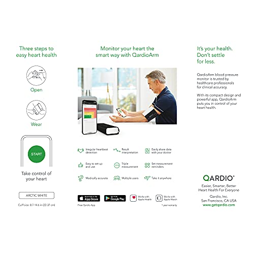 QardioArm Wireless Blood Pressure Monitor: Easy to Use Smart Upper Bluetooth ...