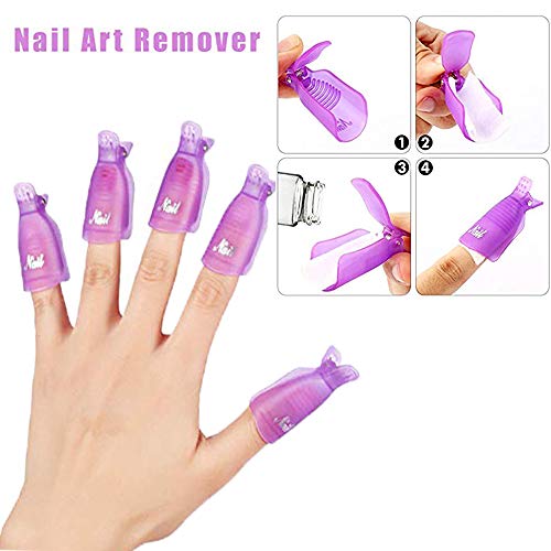 Nail Polish Remover Tools Kit - 500 Pcs Gel Polish Remover Cotton Pads, 10 Pc...