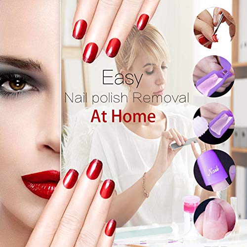 Nail Polish Remover Tools Kit - 500 Pcs Gel Polish Remover Cotton Pads, 10 Pc...