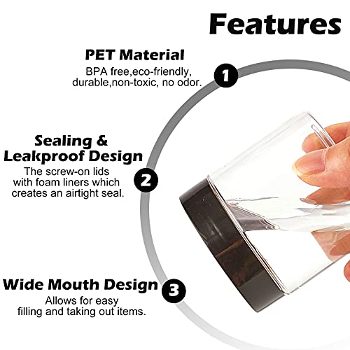 24 Pack 4 Oz Plastic Jars with Lids and Lables Clear Plastic Slime Containers...