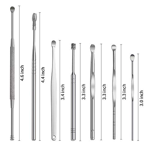 8 Pcs Ear Pick Earwax Removal Kit, Ear Cleansing Tool Set, Ear Curette Ear Wa...