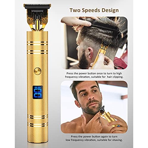 Hair Trimmer, Qhou Newest T-Blade Outline Trimmer for Men, Electric Pro Li Co...