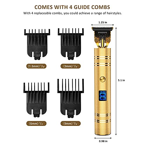 Hair Trimmer, Qhou Newest T-Blade Outline Trimmer for Men, Electric Pro Li Co...