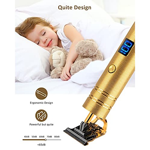 Hair Trimmer, Qhou Newest T-Blade Outline Trimmer for Men, Electric Pro Li Co...