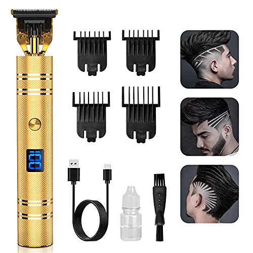 Hair Trimmer, Qhou Newest T-Blade Outline Trimmer for Men, Electric Pro Li Co...