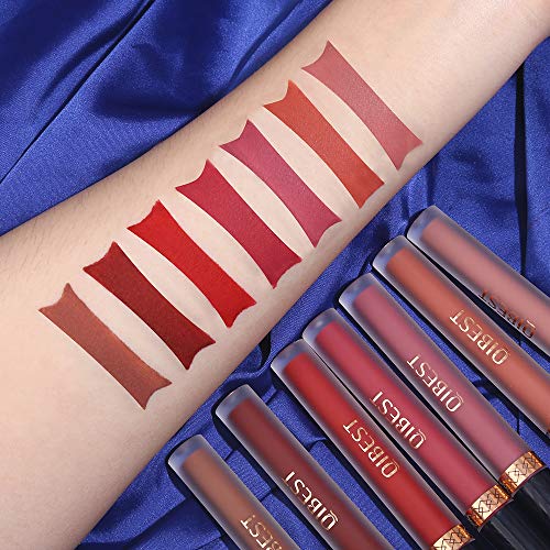 7Pcs Matte Liquid Lipstick + 1Pcs Lip Plumper Makeup Set Kit, Long Lasting Wa...