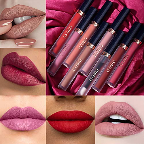 8pcs Matte Liquid Lipstick with Lip Plumper Makeup Set Velvety Long Lasting H...