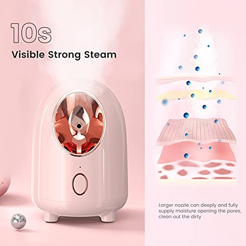 Facial Steamer, QIENSLY 240ML Nano Ionic Face Steamer for Home Face Spa Warm ...