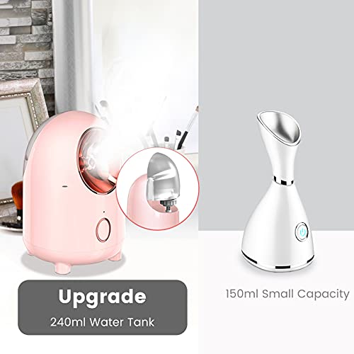 Facial Steamer, QIENSLY 240ML Nano Ionic Face Steamer for Home Face Spa Warm ...
