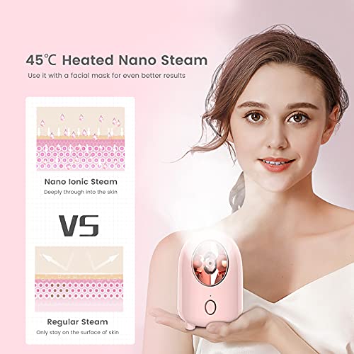 Facial Steamer, QIENSLY 240ML Nano Ionic Face Steamer for Home Face Spa Warm ...