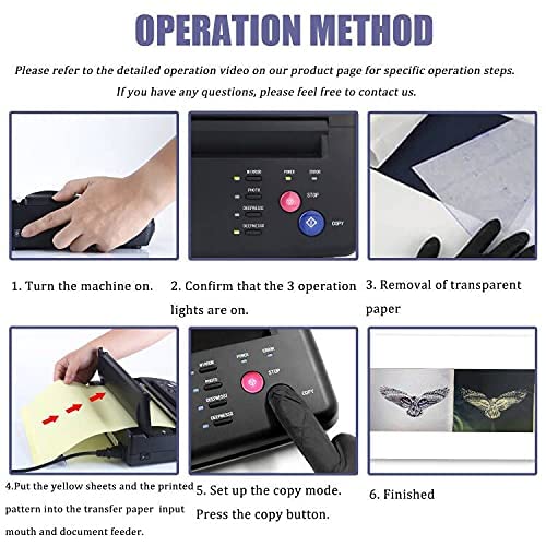 Thermal Copier Tattoo Stencil Transfer Copier Printer Permanent Tattoos with ...