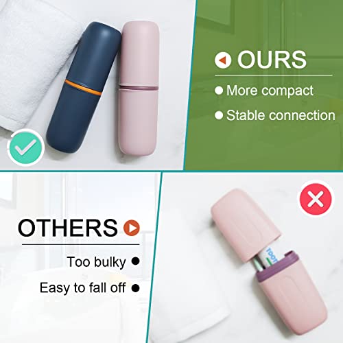 2 Pcs Travel Toothbrush Cover Case, Toothbrush Holder with Cup 7.8 inches Por...