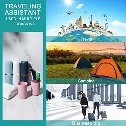 2 Pcs Travel Toothbrush Cover Case, Toothbrush Holder with Cup 7.8 inches Por...