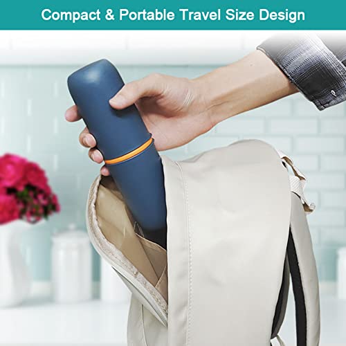 2 Pcs Travel Toothbrush Cover Case, Toothbrush Holder with Cup 7.8 inches Por...