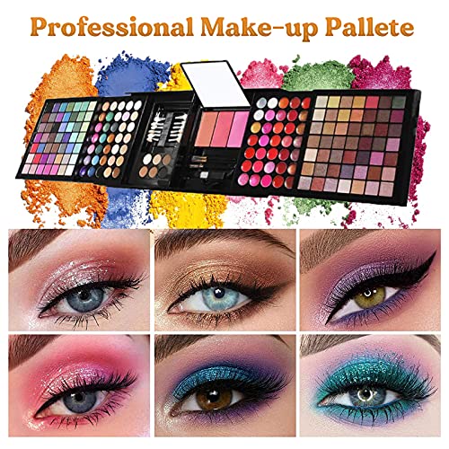 All In One Makeup Kit, 177 Color Matte Shimmer Eyeshadow Palette Blush Lip Gl...