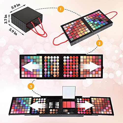 All In One Makeup Kit, 177 Color Matte Shimmer Eyeshadow Palette Blush Lip Gl...