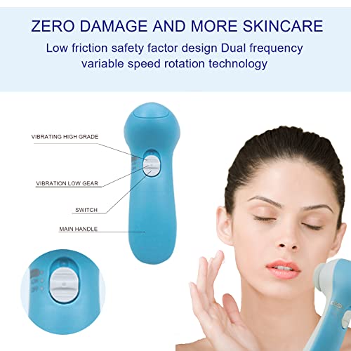 5 in 1 Facial Cleansing Brush Face Scrubber with 5 Heads Electric Gentle exfo...