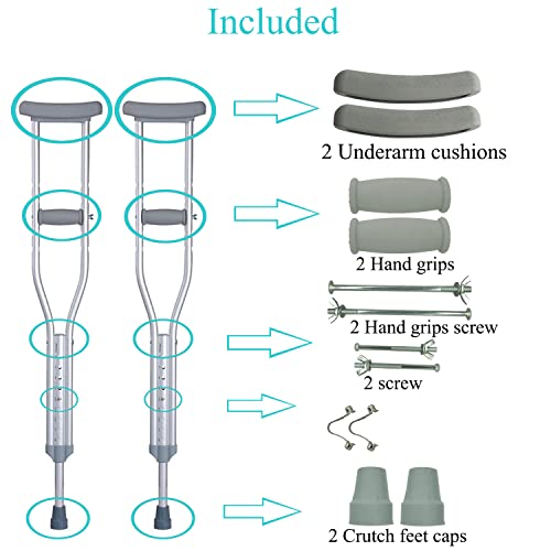 Replacement Crutch Pads，QingTD Padding for Walking Arm Crutches,for Adults,f...