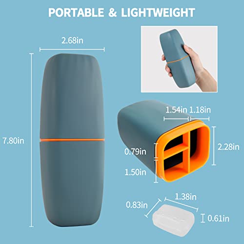Travel Toothbrush Container Case, Portable Toothbrush Holder, High-Capacity M...
