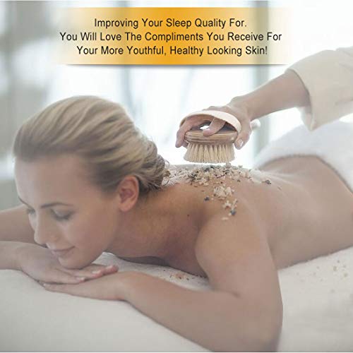 Bath Body Brush & Shower,Dry Skin Brushing with 100% Natural Boar Bristles & ...