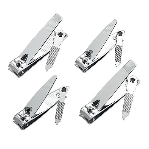 4 Pcs Nail Clippers For Fingernails and Tonenail by QLL - Swing Out Nail Clea...