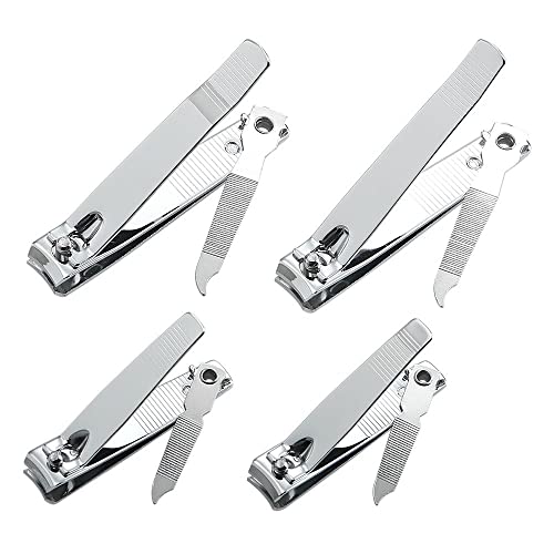 4 Pcs Professional Stainless Steel Toenail Clipper and Fingernails by QLL - S...