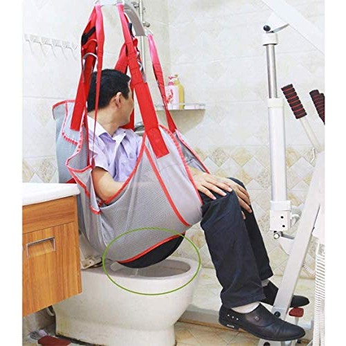 QMZDXH Toileting Sling Patient Lift, Shower Home Use Electric Transfer Belt M...