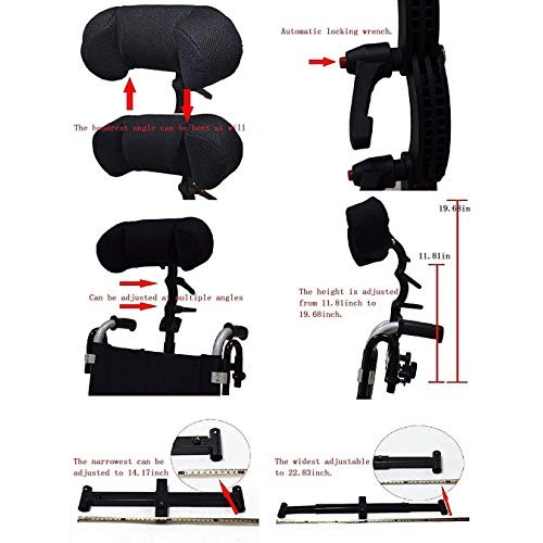 QMZDXH Universal Headrest for Electric of Manual Wheelchairs,Adjustable Wheel...