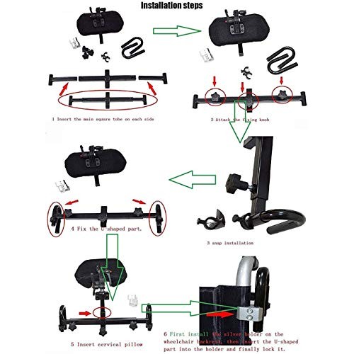 QMZDXH Universal Headrest for Electric of Manual Wheelchairs,Adjustable Wheel...