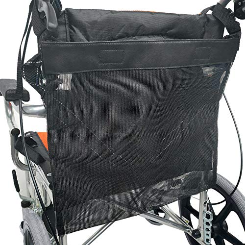 QMZDXH Wheelchair Bag Wheelchair Back Big Mesh Pocket Universal Wheelchair Ba...