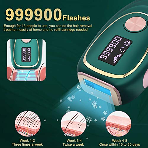 Laser Hair Removal With Cooling System, at-Home IPL Hair Removal for Women an...