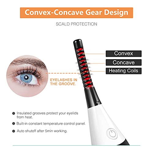 Heated Eyelash Curlers for Women, Portable Heated Eyelash Curlers with Brush ...