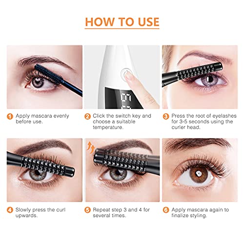 Heated Eyelash Curlers for Women, Portable Heated Eyelash Curlers with Brush ...
